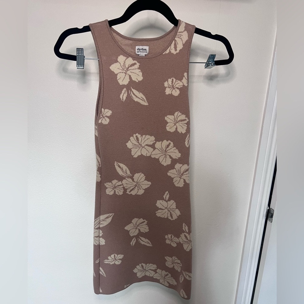 Rhythm Floral Tank Top - Brown and Cream